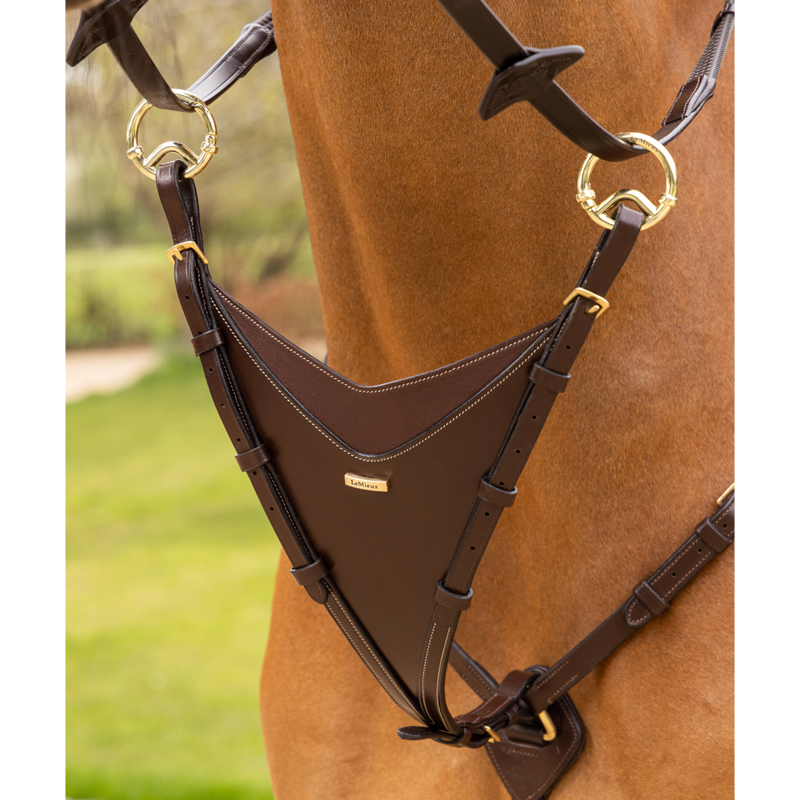 LeMieux Kudos Bib Martingale Attachment - Havana/Brass-1